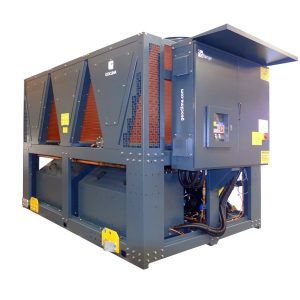 Air cooled chiller with screw compressors