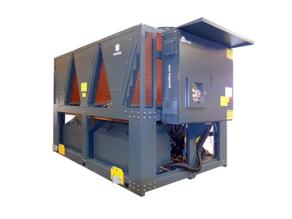 Air cooled chiller with screw compressors